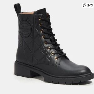 Coach Black Quilted Combat Boots